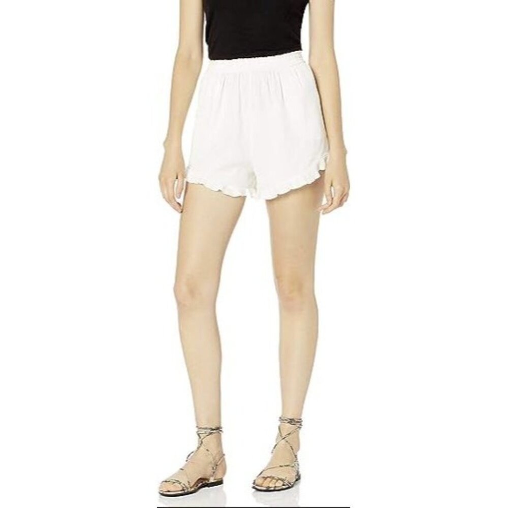 NWT Anthropologie Women's Ecru Cotton Ruffle Trim  Cover up Shorts Size S 1567
